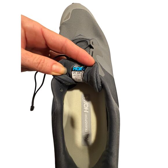 HOKA TRANSPORT GRAY ATHLETIC SNEAKERS WITH QUICK LACE SYSTEM SIZE 14D - Picture 2 of 5